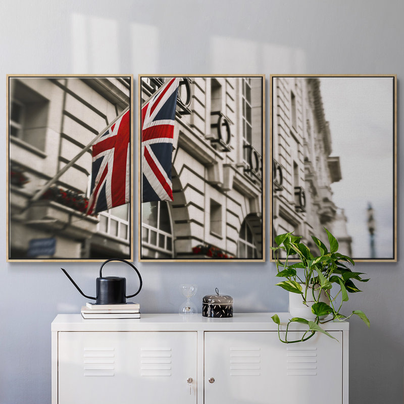 «London Scene II», reproduction sur toile 3 pièces, Naturel, H 36 po x l 75 po x P 2 po