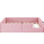 Lit plateforme tapissier rose avec station de charge et barrière de sécurité rose - s'adapte à différents styles de chambre à coucher, silhouette épurée, capacité de charge élevée