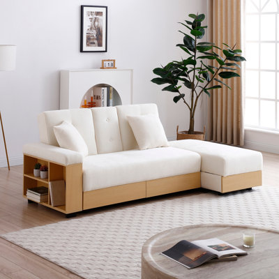 Convertible Sleeper Sofa Couch, Double Folding Sofa Bed,Storage Ottoman And Sofa