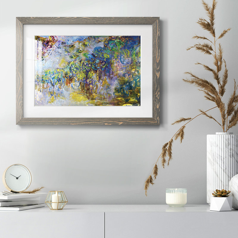 Wisteria [2] par Monet, reproduction d'art encadrée, Gris, H 14 po x l 20 po x P 1,5 po