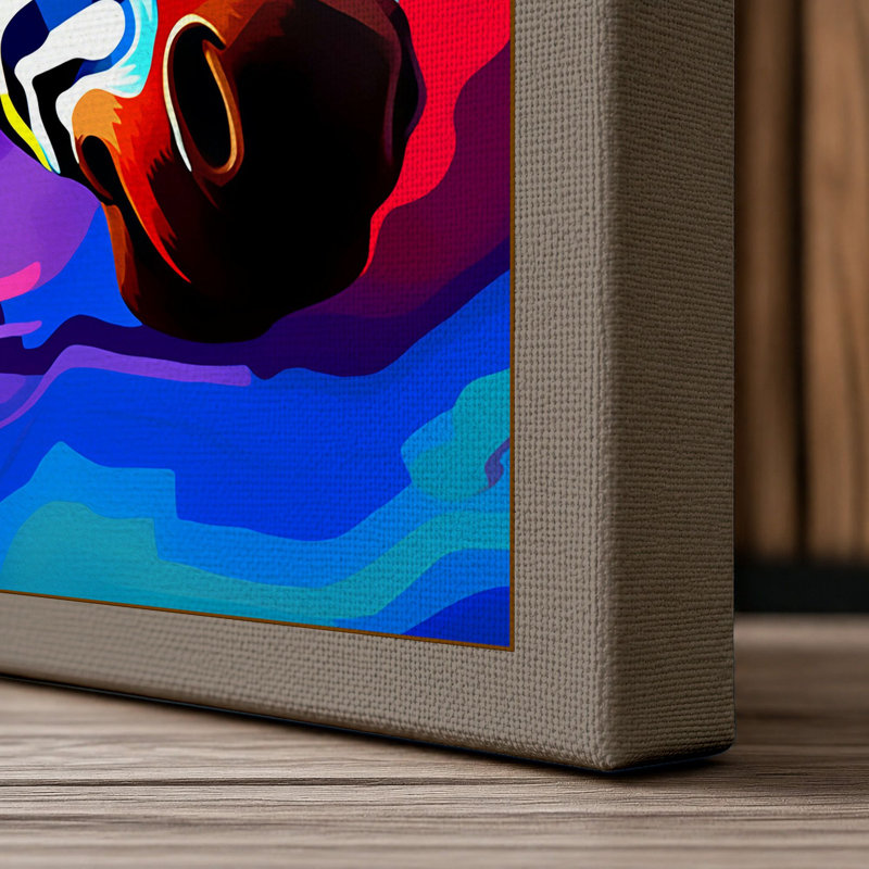 Chromatic Zebra Pop Art - Print, 24x16 - 61.0 x 40.6 cm, Taupe Border
