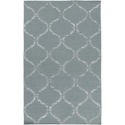 Tapis gris tissé à plat à la main oriental Pennyfield