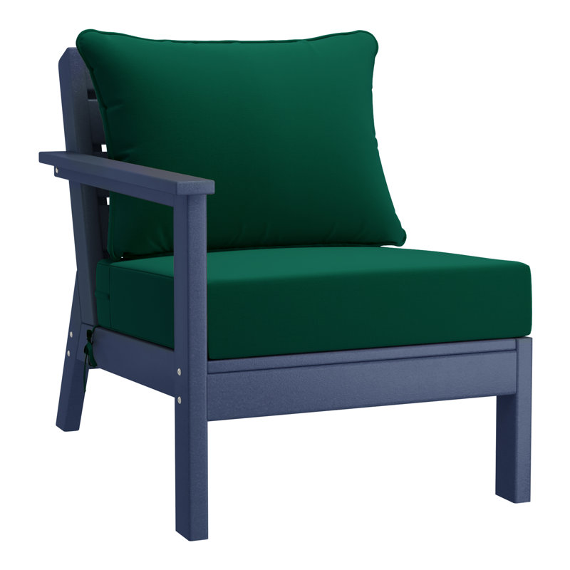 Chaise avec accoudoirs profonds à gauche avec coussins, Vert, Marine