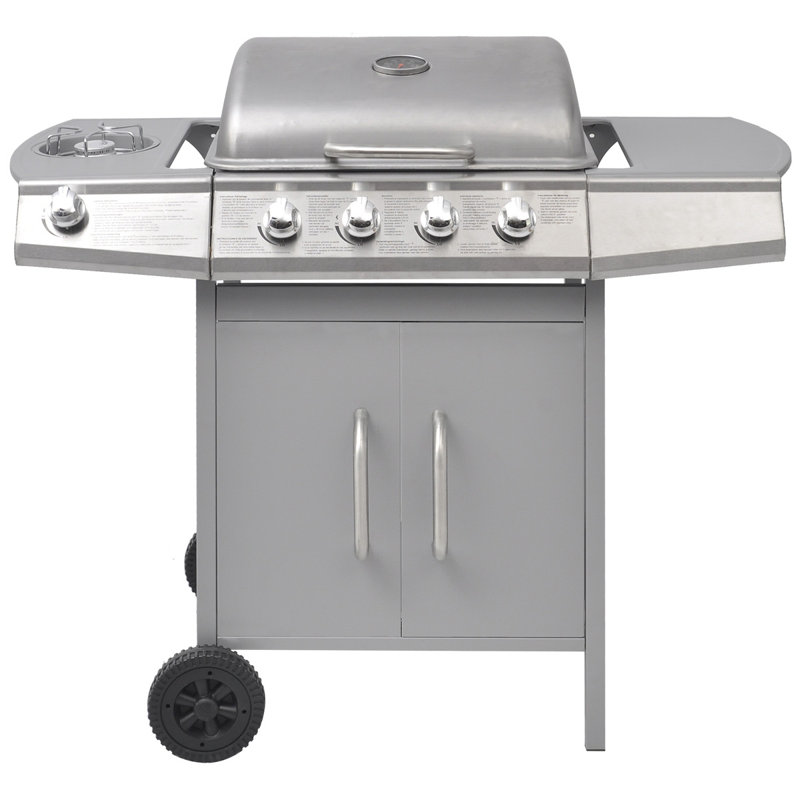 Gas Barbecue Grill 4+1 Cooking Zone, Silver