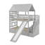 Lit superposé simple au-dessus de simple avec glissade, lit gigogne et escalier de rangement, toit et fenêtre-1512634703