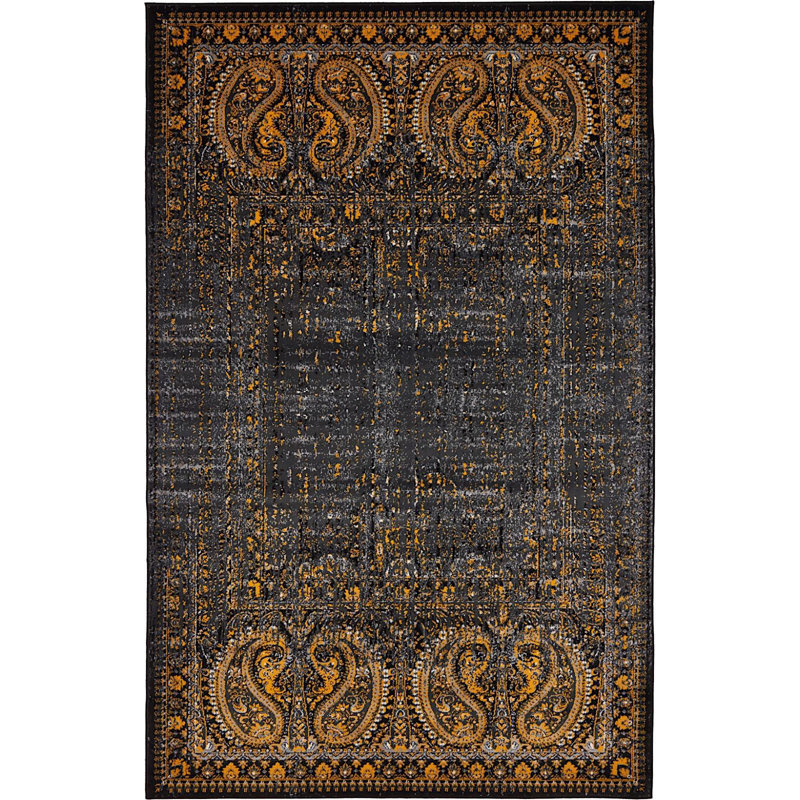 Tapis à motif oriental gris Majestic, Rectangle 2 pi x 3 pi