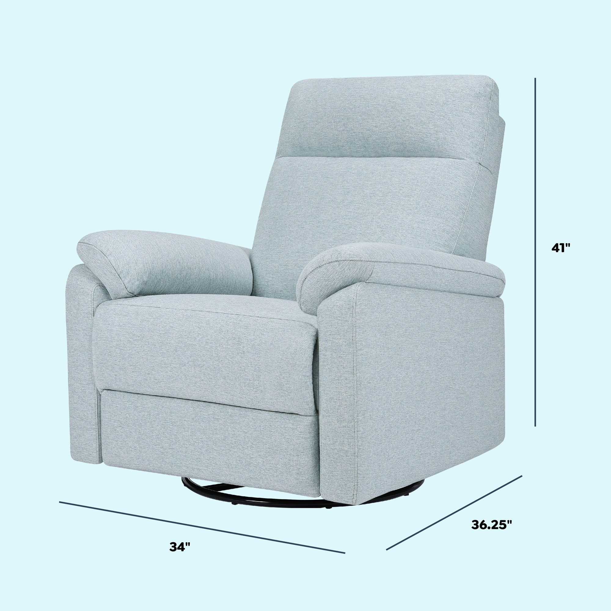 Suzy Electronic Recliner and Swivel Glider, Heathered Blue