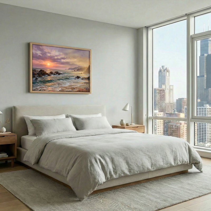 Ensemble de 1 tableau sur toile Sunset Coast, 36"H x 48"W, Natural