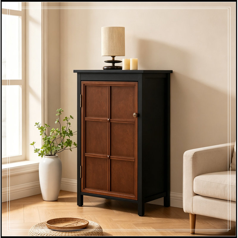Arria avec portes et tablette ajustables, Noyer + noir