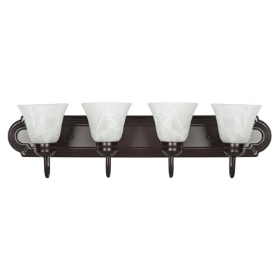4 Light - Raceway Tiered Vanity Fixture -bronze