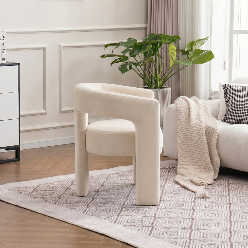Fauteuil en velours, Beige