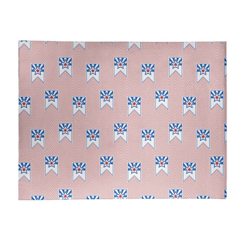 Tapis de zone rouge/bleu fait main, Rectangle 9 pi x 12 pi