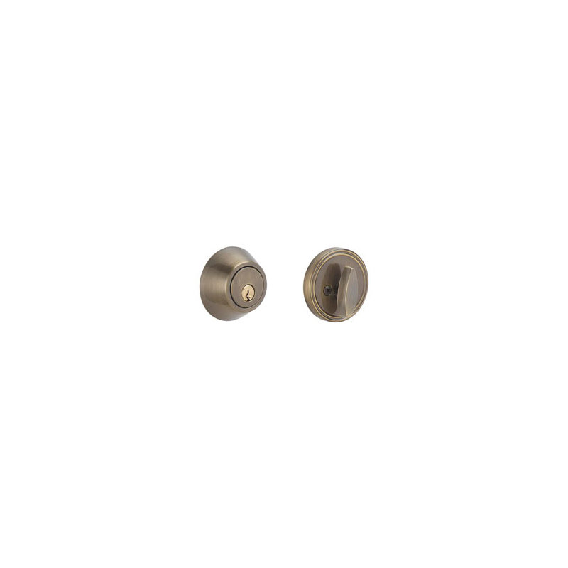 Dexter Single Cylinder Deadbolt, Antique Brass
