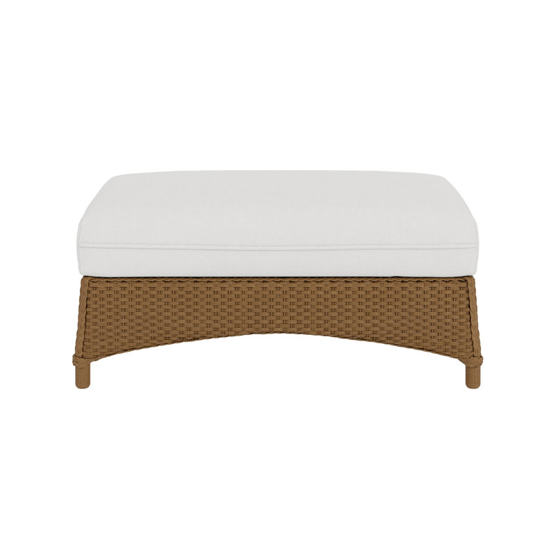Mandalay Outdoor Ottoman, Sailcloth Seagull, Hickory