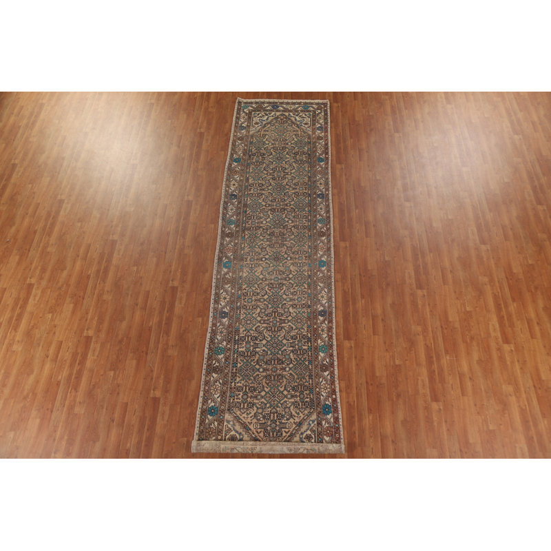 Tapis de couloir géométrique traditionnel 4 x 14