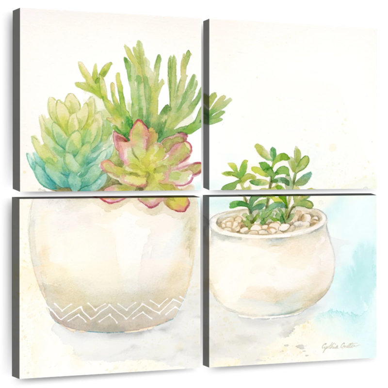 Harnek Sweet Succulent Pots I, 45" H x 45" W