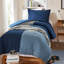 Ensembles de literie bleu moderne, velours côtelé en polyester TG