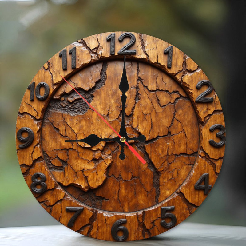 Horloge murale rustique en bois