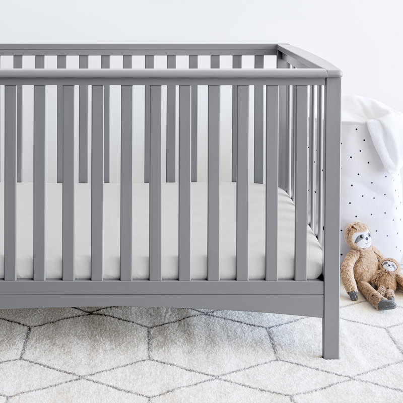 Microfiber - Piece Standard Crib Fitted Sheet, Cloud Gray/White