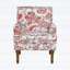Élégante chaise d'appoint rembourrée florale avec garniture cloutée