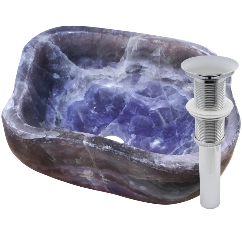 Novatto 17'' Stone Specialty Bathroom Sink, Chrome
