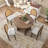 Vintage Extendable Dining Table Set with Upholstered Chairs