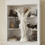 Bibliothèque 79 po avec tablettes ouvertes et tiroirs, vitrine supérieure arquée