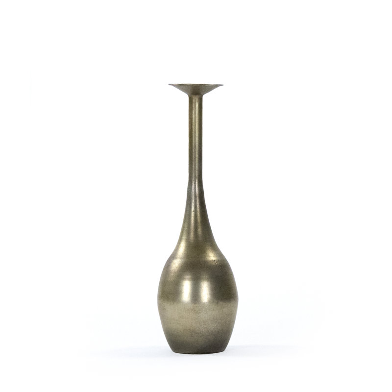 Small Antique Gold Decorative Metal Table Vase