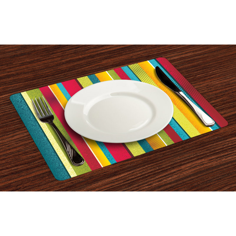Polyester Striped Rectangle Placemat