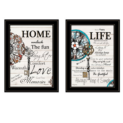 Art mural encadré 2 pièces Life / Home par Robin-Lee Vieira