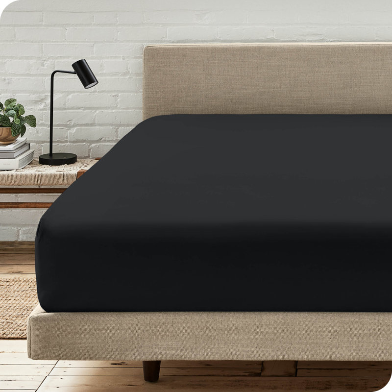 Ultra-soft Microfiber Deep Pocket Fitted Sheet, King Fitted Sheet, Black