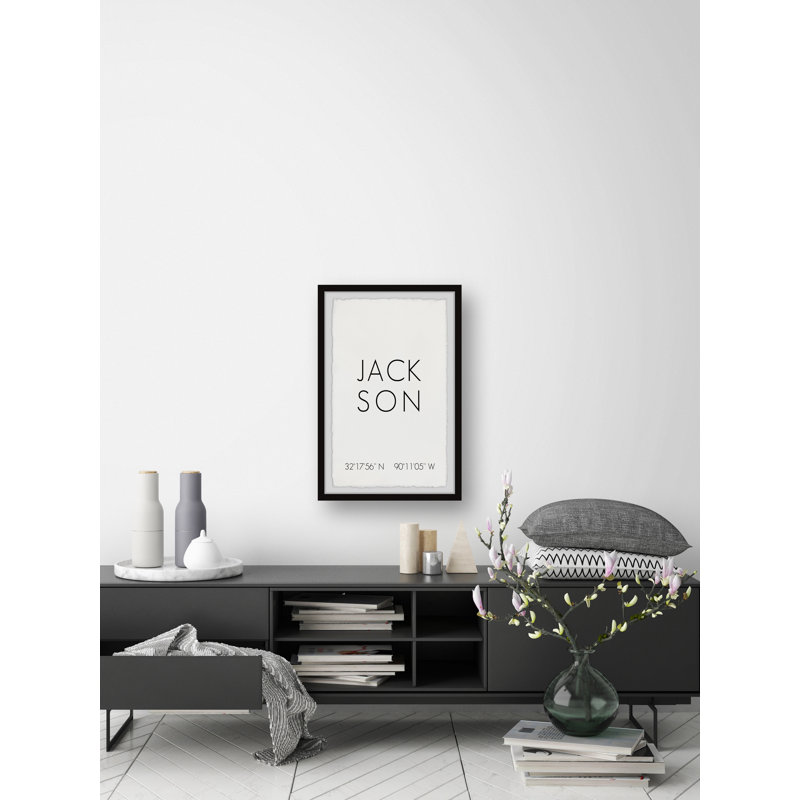 Jackson - cadre photo, impression d'art textuel sur papier, Cadre noir, H 36 po x l 24 po x 1,5 po, Jackson