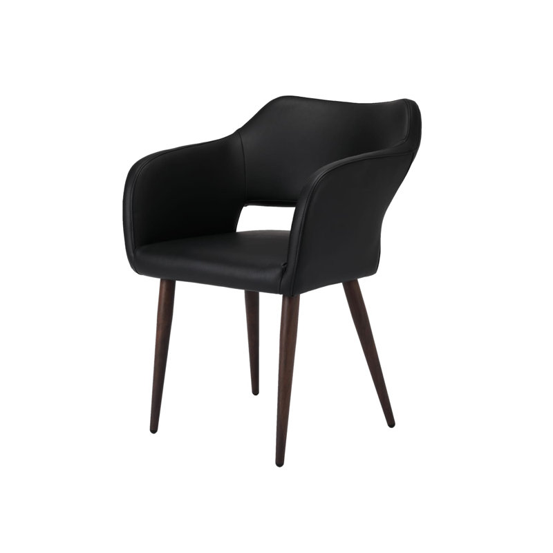 Chaise de conférence (PU) gris, Noir, Noyer