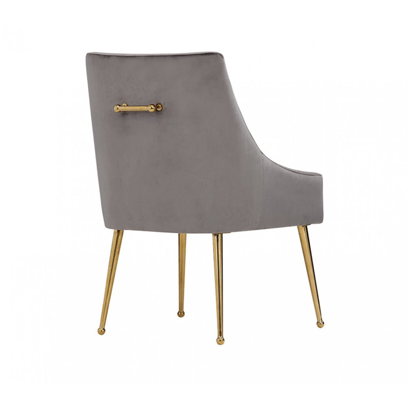 Jaxson 19'' H Velvet Upholstered Side Chair, Gray