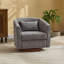Ensemble de 2 fauteuils pivotants rembourrés avec base en bois massif-248142217