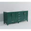 Meuble-lavabo double, l 72 po x P 22 po, bois massif, comptoir en marbre, rangement