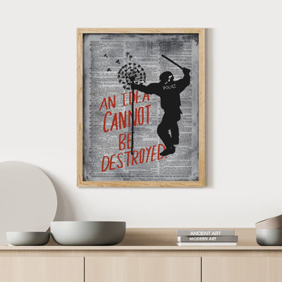 " An Idea Can Not Be Destroyed Dandelions Old Dictionary Newspaper Banksy "