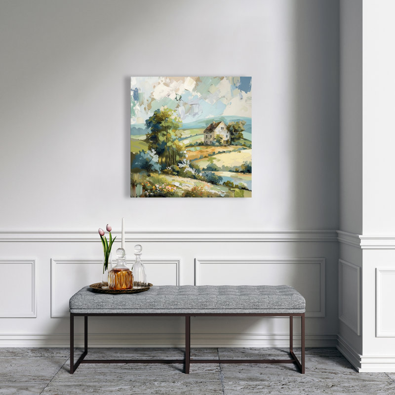 On the Plain - Toile verte pour la décoration intérieure | Art mural élégant