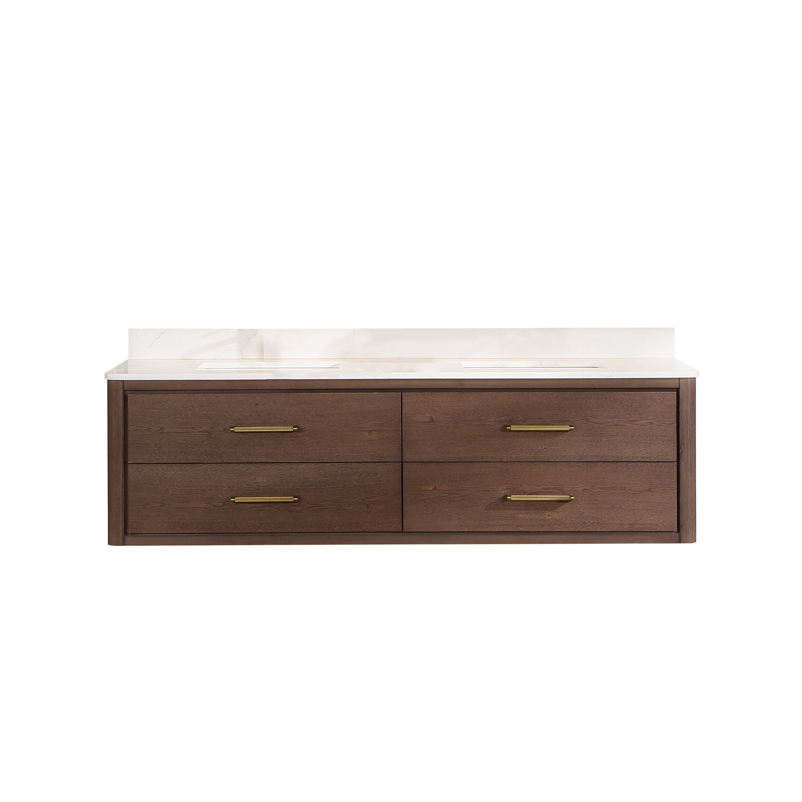 Cristo 72'' Double Bathroom Vanity, Dark Brown Oak