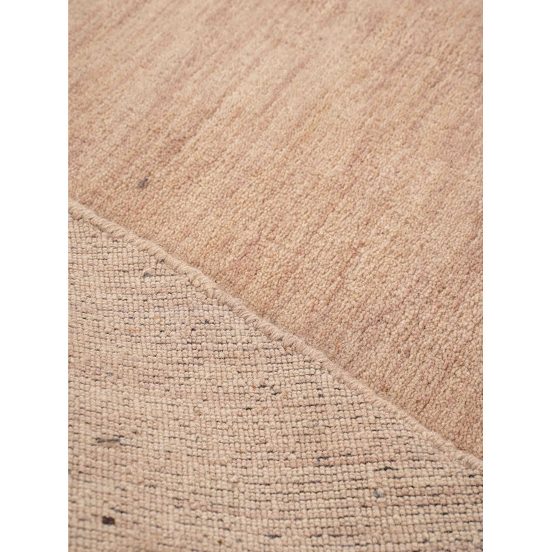 Hand Knotted Loom Wool Eco-Friendly Area Rugs - Beige Color | Contemporary Modern Design | High Pile | Thick Handmade Anti Skid Rugs for Living Room