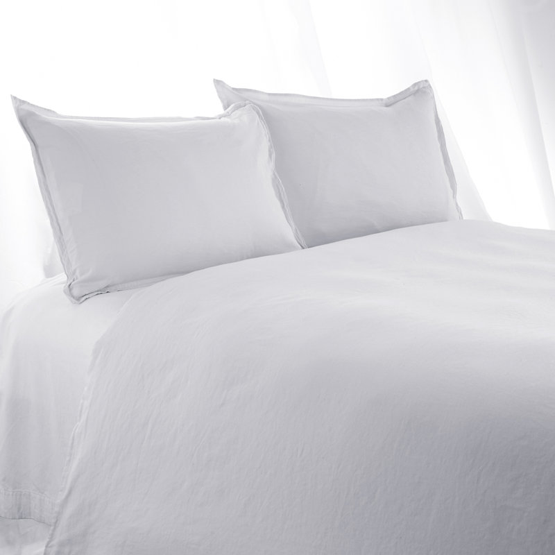 Stone wash Linen Cotton Duvet Cover, Queen, Salmon