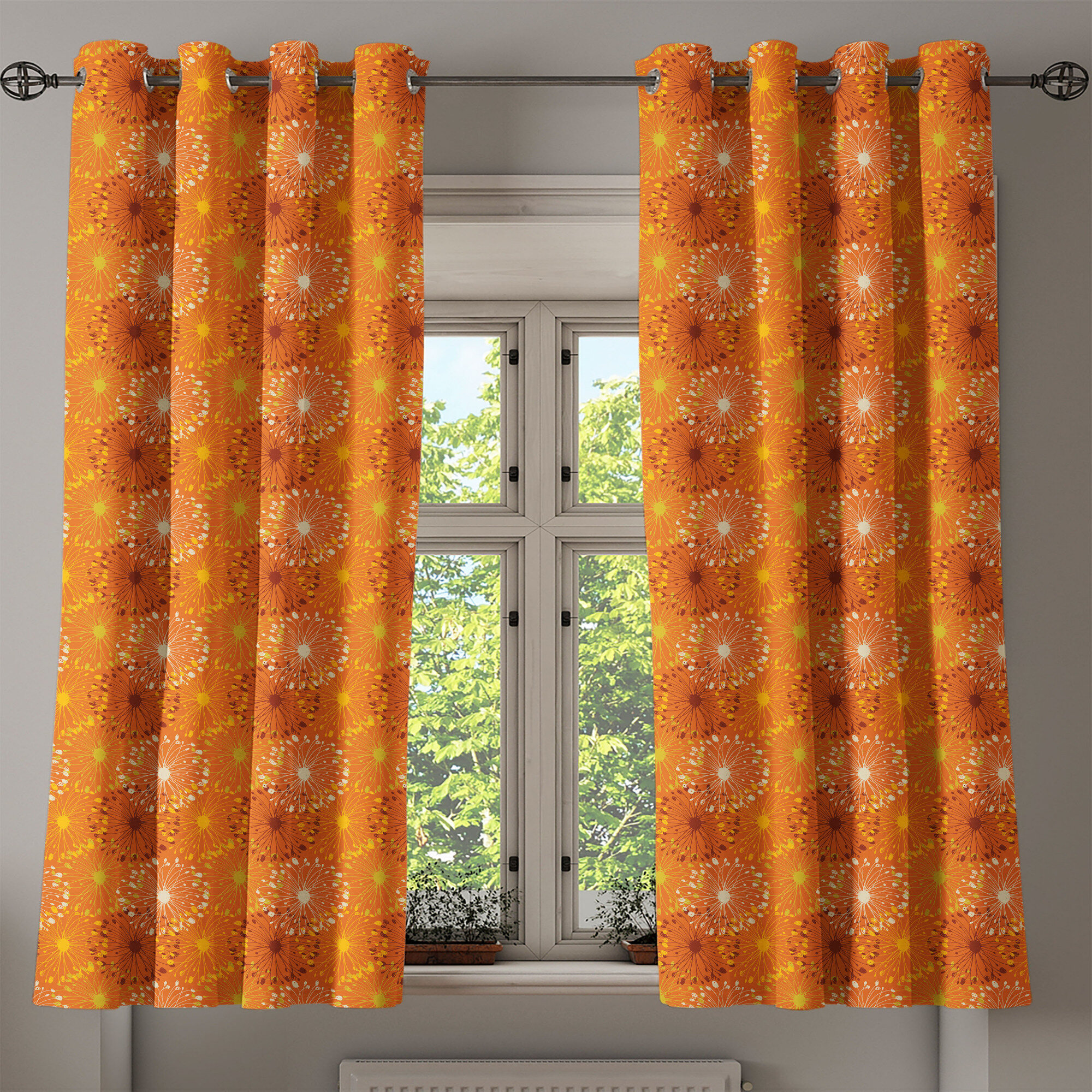 Set Of 2 / Pair Medallion Blackout Thermal Grommet Top Window Curtain  Panels Exclusive Home : Target