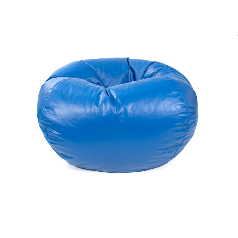 Fauteuil à billes classique Trule, Très grand, Vinyle d'apparence cuir bleu moyen