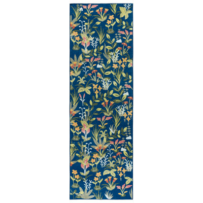 Msrw Floral 192 Performance Machine Washable Floral Rug