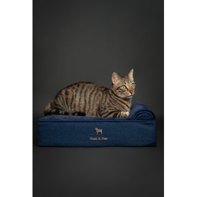 Large Dog Bed, Orthopedic Dog Beds, Eggshell Memory Foam Infused with Cooling Gel, Waterproof, Machine Washable, Includes Inner Cover (Denim Collection)