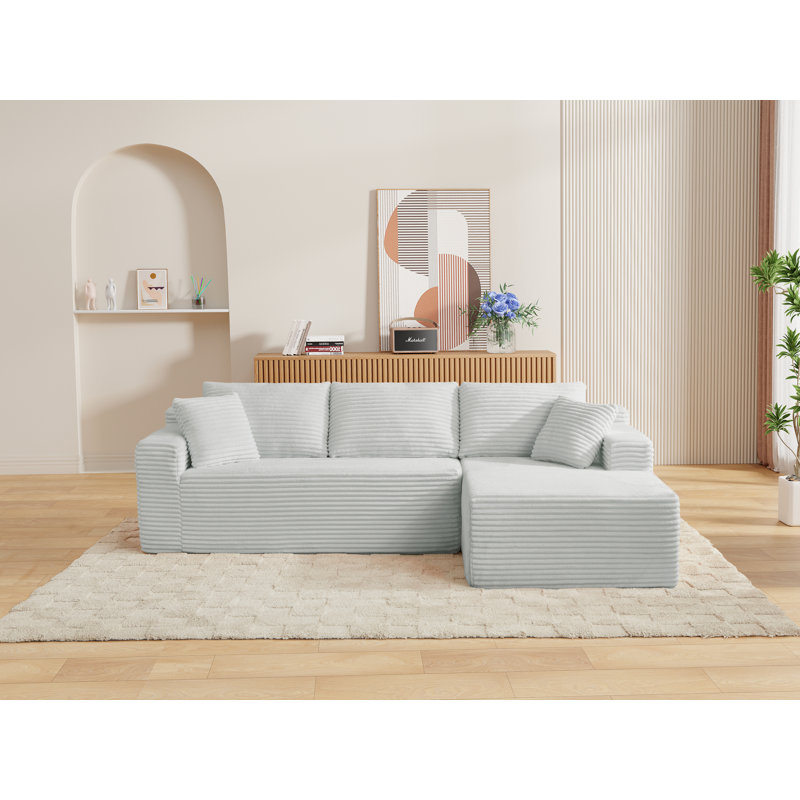 Canapé modulaire en forme de L Boneless, siège profond, sans assemblage requis, canapé-lit modulaire, convient aux salons, aux chambres à coucher et aux appartements (style gauche)