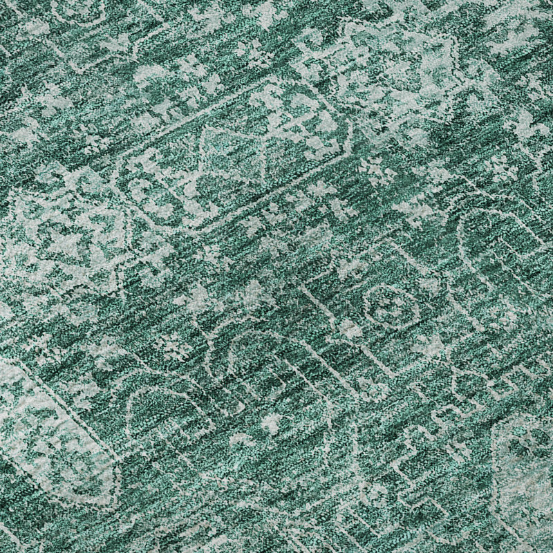 Premium Machine Washable Cerrito Teal Rug, Rectangle 10' x 14'