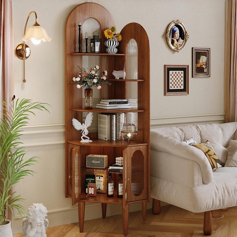 Simple and Retro Design Brown Display Cabinet