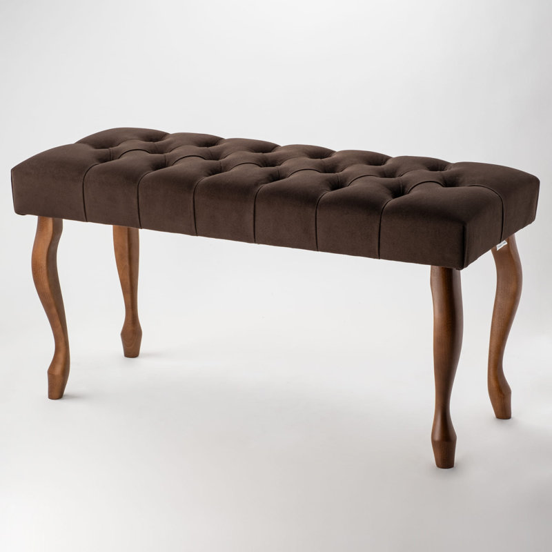 Upholstered Bench, H50 x  W45 x D30cm, Dark Brown, Brown