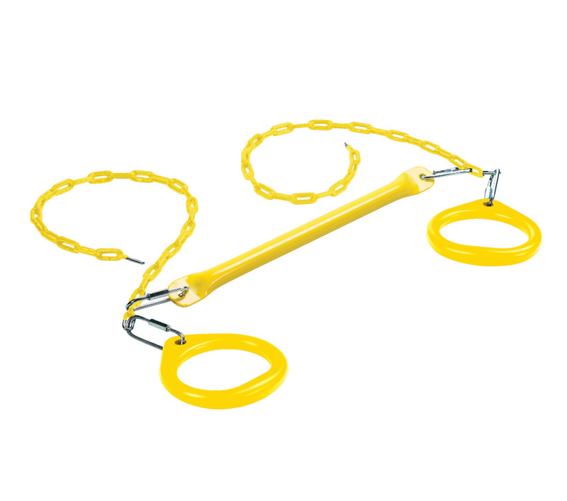 Trapèze standard avec anneaux circulaires et chaînes, Jaune
